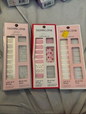 Dashing Diva Ultra Shine Gel Press-On Nails — Pink & White Mix